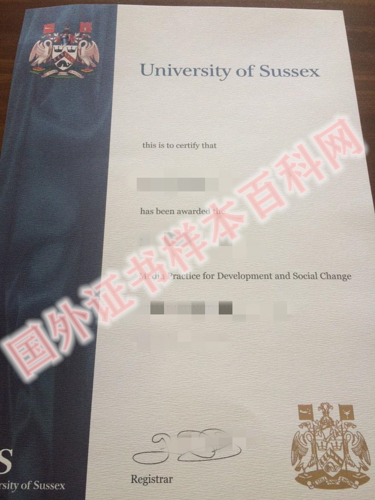 全网展示:英国萨塞克斯大学毕业证原版样本