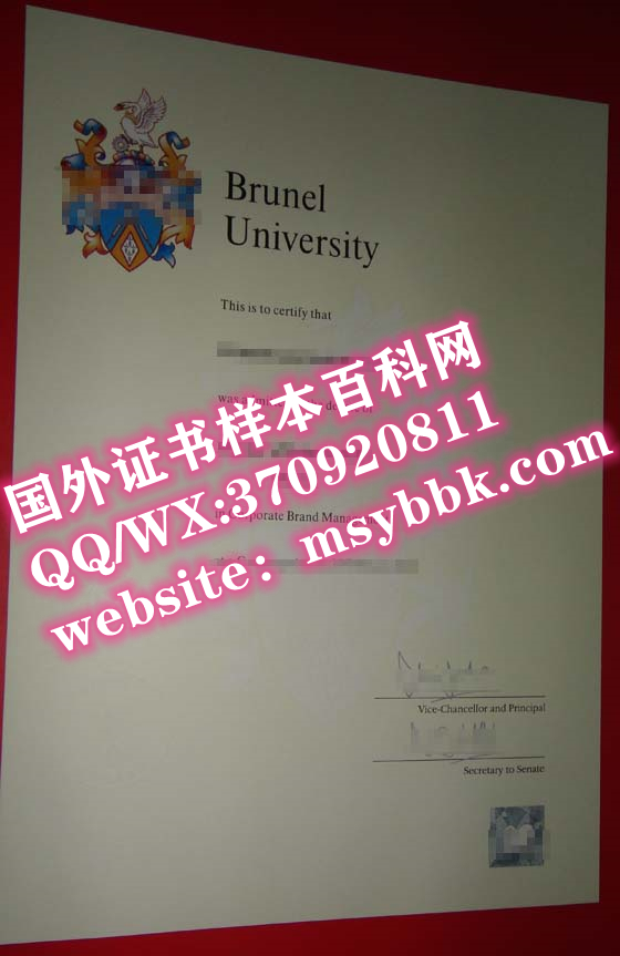 英国最新:布鲁内尔大学毕业证书样本。